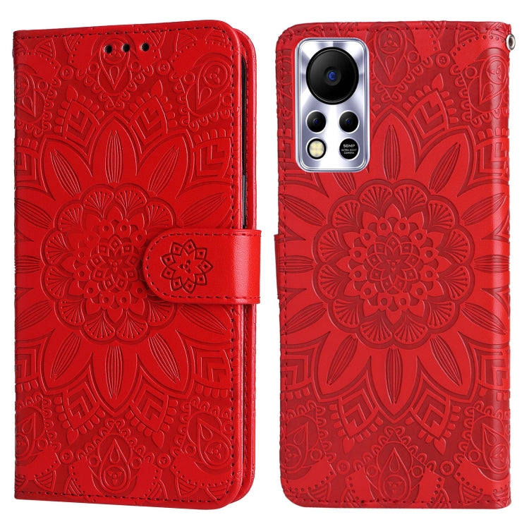 For Infinix Hot 11s NFC Embossed Sunflower Leather Phone Case