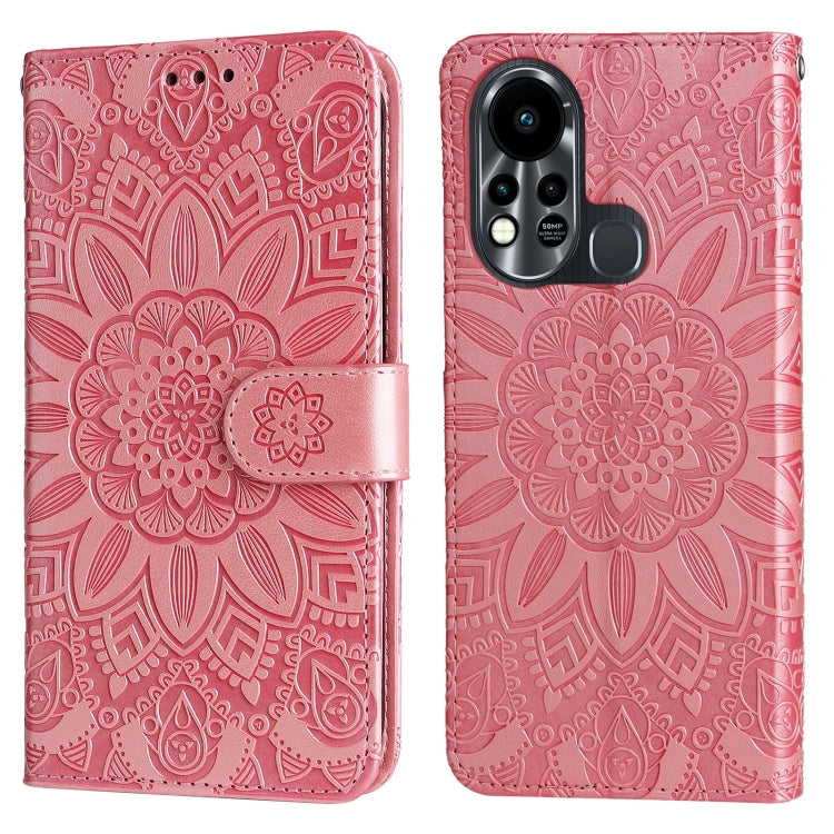 For Infinix Hot 11s Embossed Sunflower Leather Phone Case