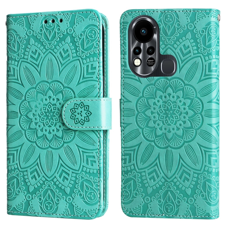 For Infinix Hot 11s Embossed Sunflower Leather Phone Case
