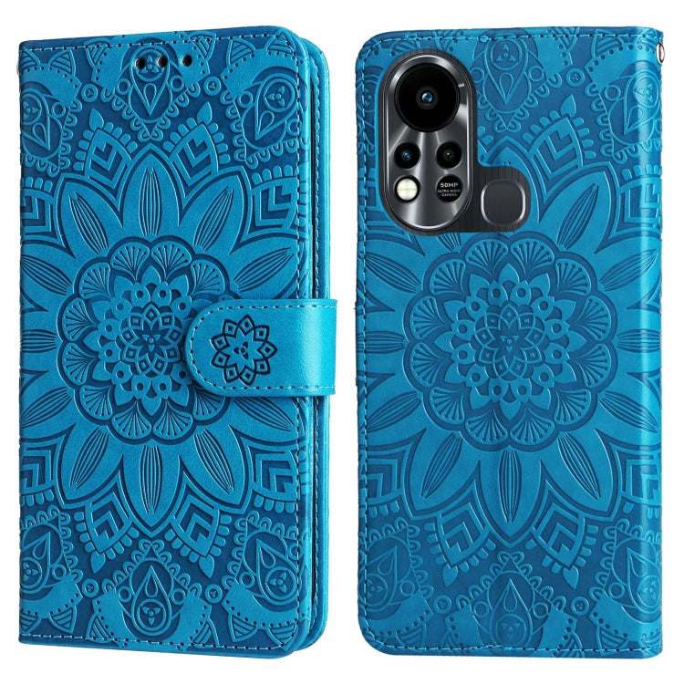 For Infinix Hot 11s Embossed Sunflower Leather Phone Case