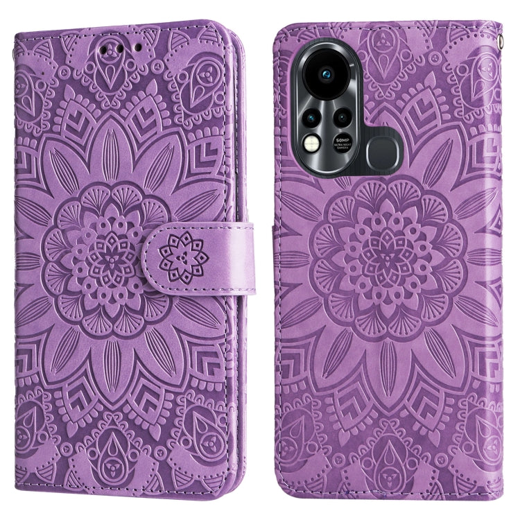 For Infinix Hot 11s Embossed Sunflower Leather Phone Case