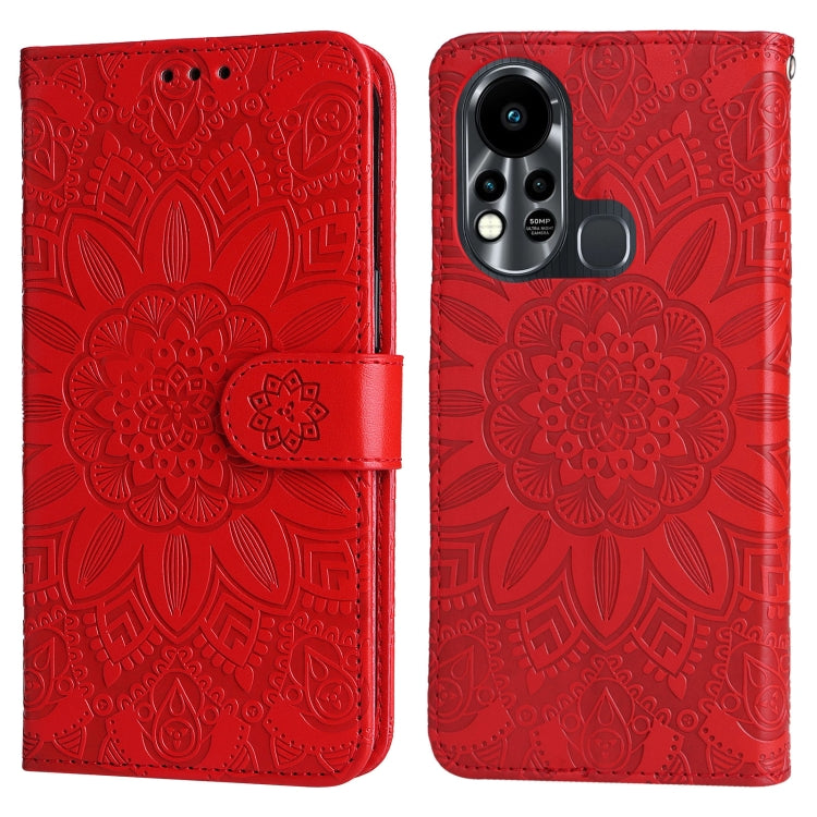 For Infinix Hot 11s Embossed Sunflower Leather Phone Case