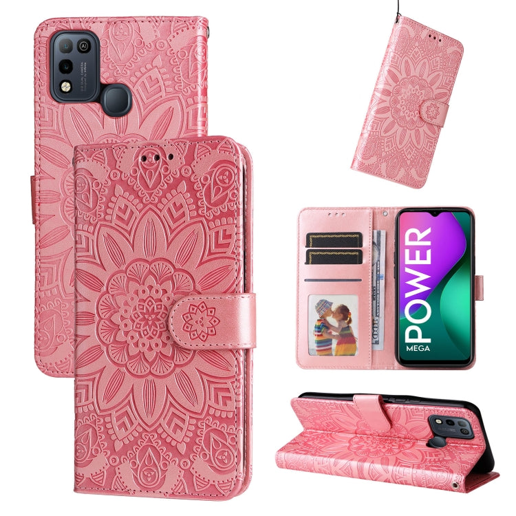 For Infinix Smart 5 Embossed Sunflower Leather Phone Case