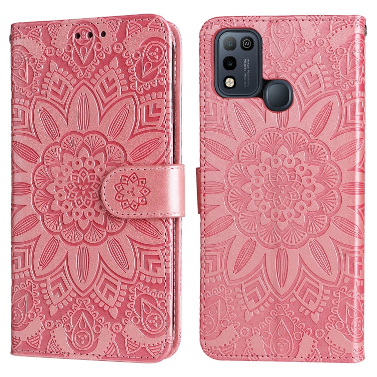 For Infinix Smart 5 Embossed Sunflower Leather Phone Case