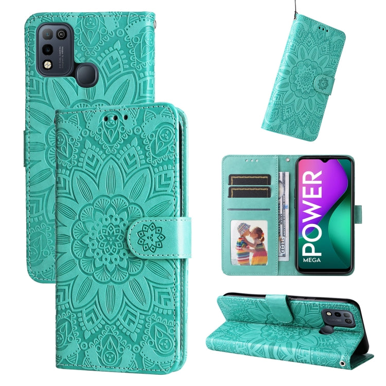 For Infinix Smart 5 Embossed Sunflower Leather Phone Case