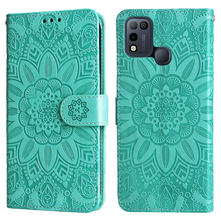 For Infinix Smart 5 Embossed Sunflower Leather Phone Case