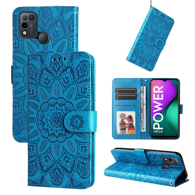 For Infinix Smart 5 Embossed Sunflower Leather Phone Case