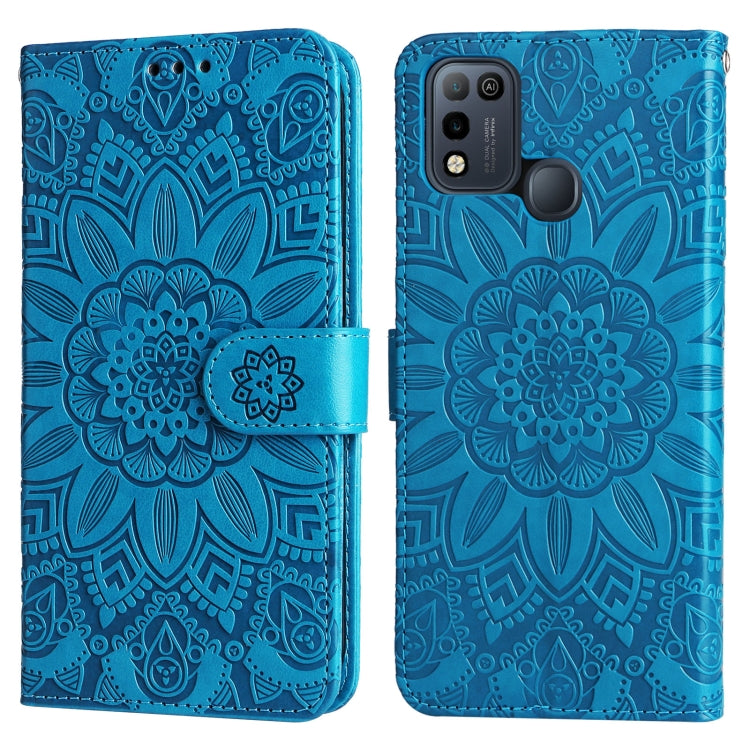 For Infinix Smart 5 Embossed Sunflower Leather Phone Case