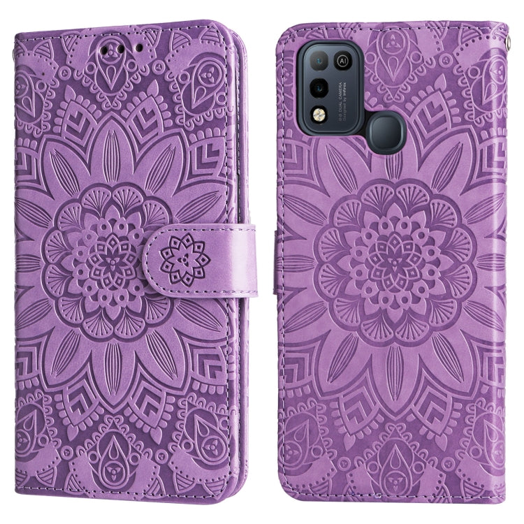 For Infinix Smart 5 Embossed Sunflower Leather Phone Case