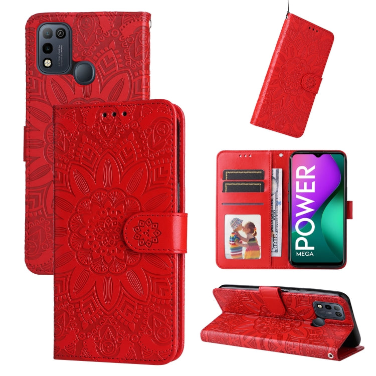 For Infinix Smart 5 Embossed Sunflower Leather Phone Case