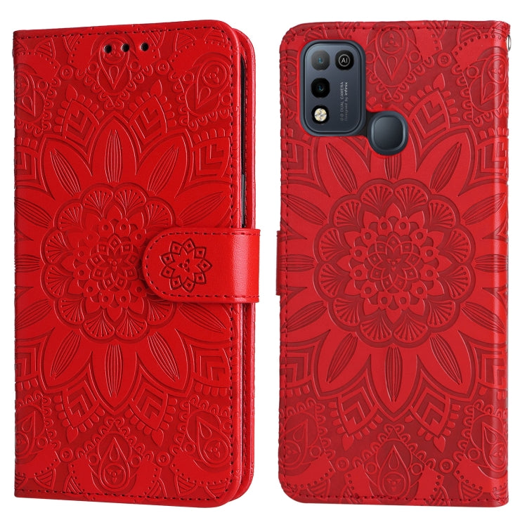 For Infinix Smart 5 Embossed Sunflower Leather Phone Case
