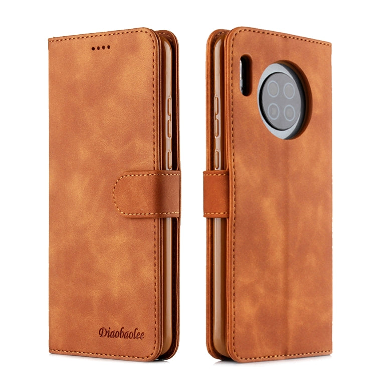 For Huawei Mate 30 Diaobaolee Pure Fresh Grain Horizontal Flip Leather Case with Holder & Card Slots