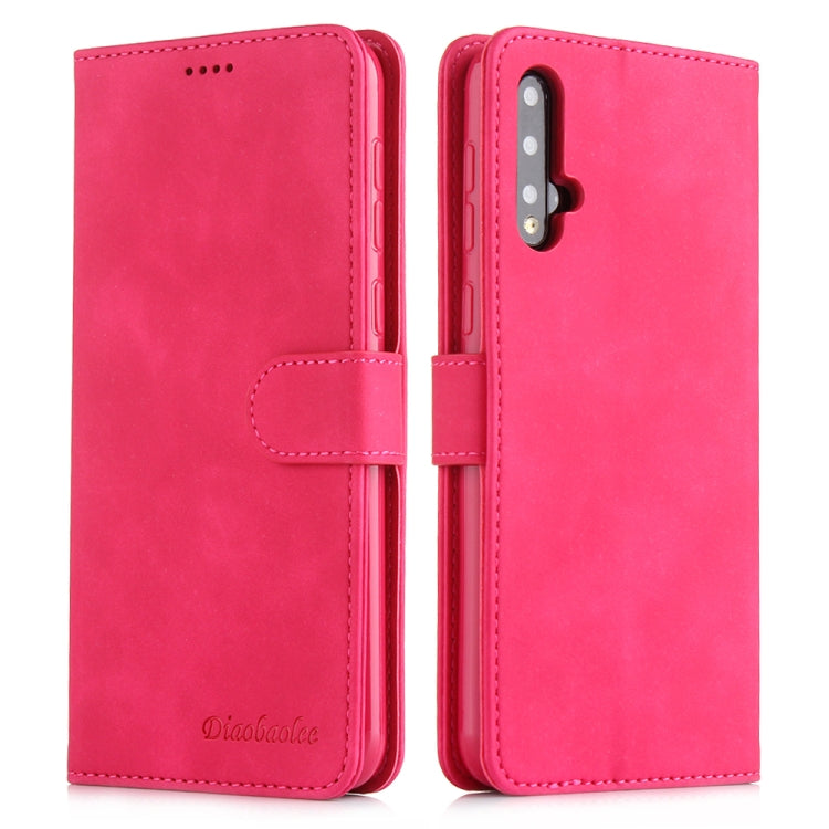 For Huawei Nova 5i Diaobaolee Pure Fresh Grain Horizontal Flip Leather Case with Holder & Card Slots