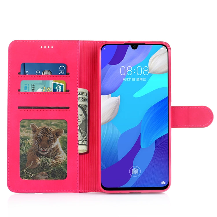 For Huawei Nova 5i Diaobaolee Pure Fresh Grain Horizontal Flip Leather Case with Holder & Card Slots