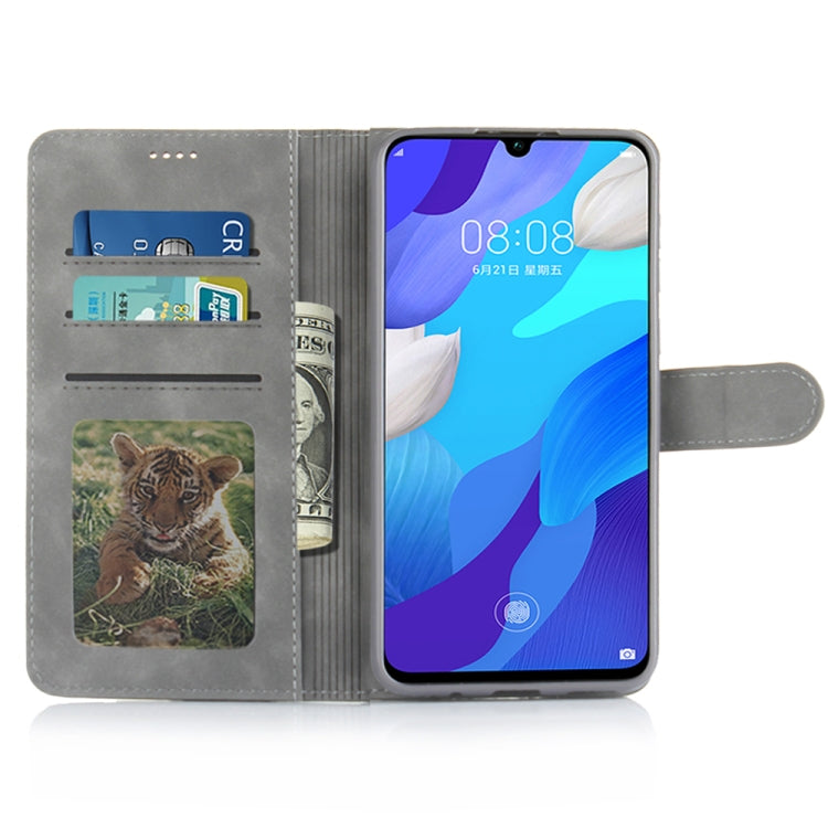 For Huawei P20 Lite Diaobaolee Pure Fresh Grain Horizontal Flip Leather Case with Holder & Card Slots