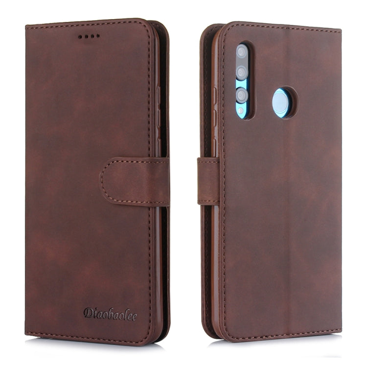 For Huawei Honor 20i Diaobaolee Pure Fresh Grain Horizontal Flip Leather Case with Holder & Card Slots