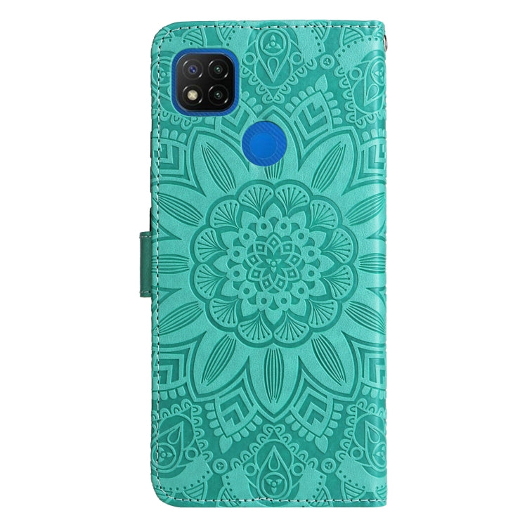 For Xiaomi Redmi 9C / 10A Embossed Sunflower Leather Phone Case