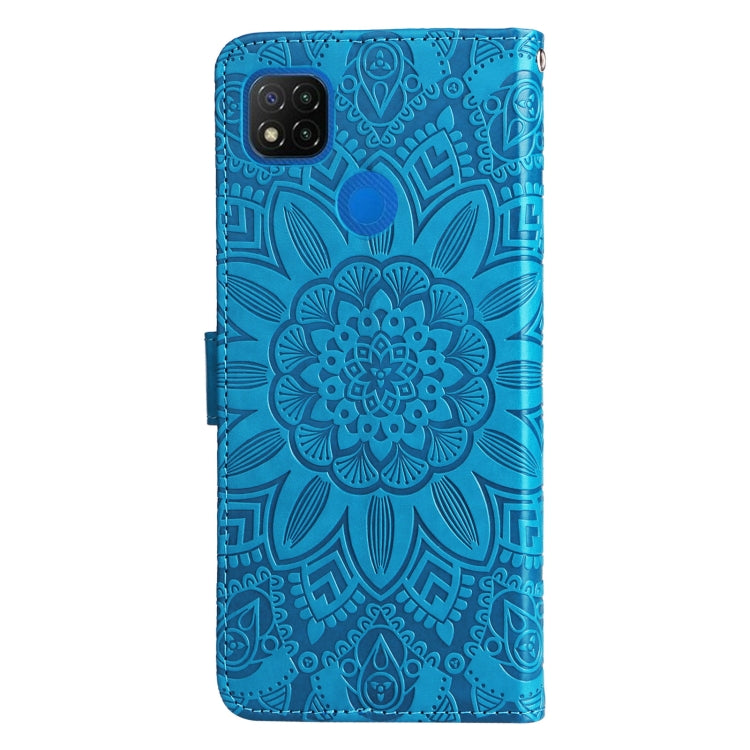 For Xiaomi Redmi 9C / 10A Embossed Sunflower Leather Phone Case