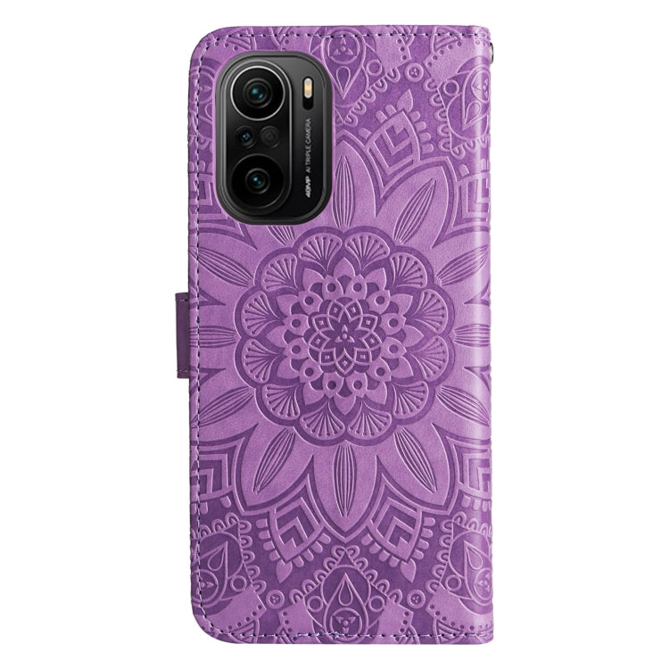 For Xiaomi Redmi K40 / K40 Pro / Xiaomi Poco F1 Embossed Sunflower Leather Phone Case
