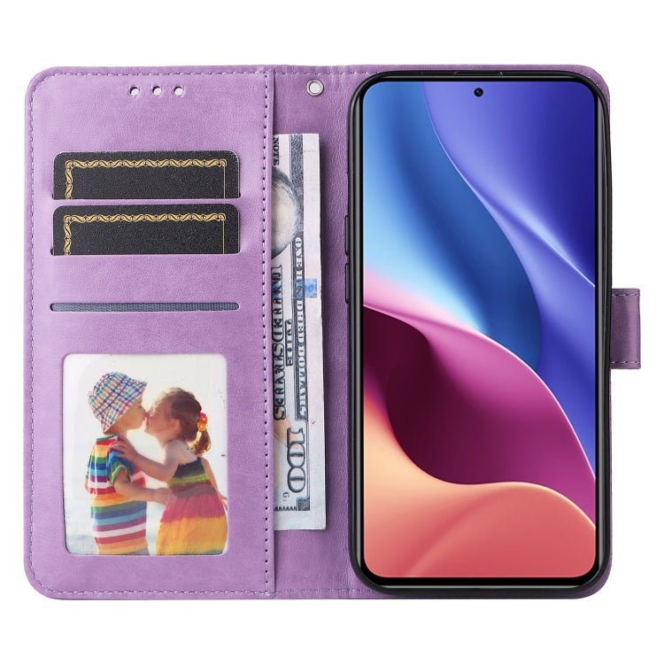 For Xiaomi Redmi K40 / K40 Pro / Xiaomi Poco F1 Embossed Sunflower Leather Phone Case