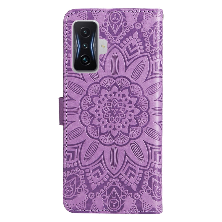 For Xiaomi Redmi K50 Gaming 5G Embossed Sunflower Leather Phone Case