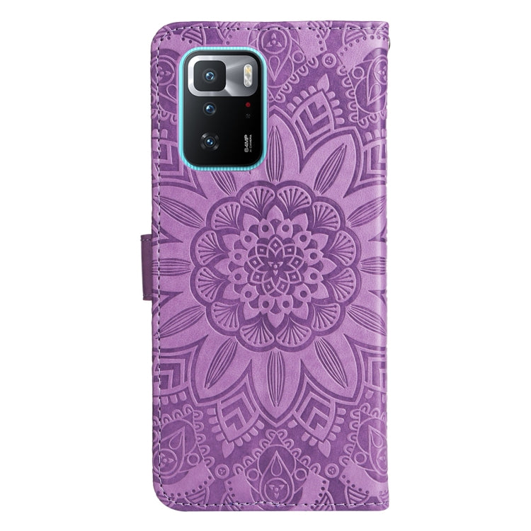 For Xiaomi Redmi Note 10 Pro 5G Embossed Sunflower Leather Phone Case