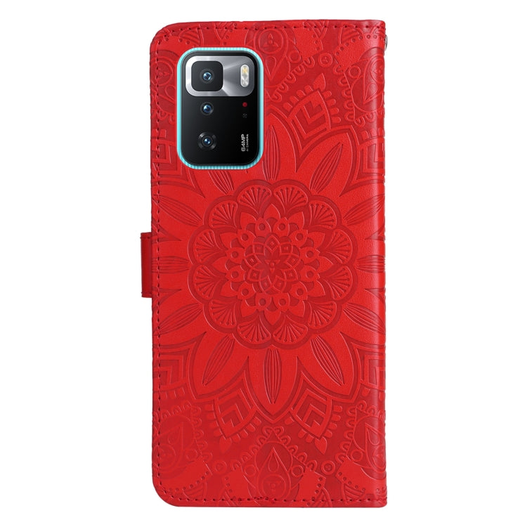 For Xiaomi Redmi Note 10 Pro 5G Embossed Sunflower Leather Phone Case