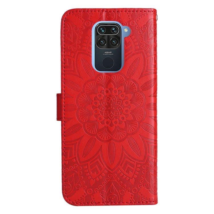 For Xiaomi Redmi Note 9 4G Foreign Version / 10X 4G Embossed Sunflower Leather Phone Case