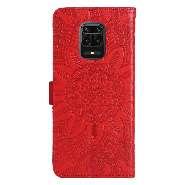 For Xiaomi Redmi Note 9S Embossed Sunflower Leather Phone Case