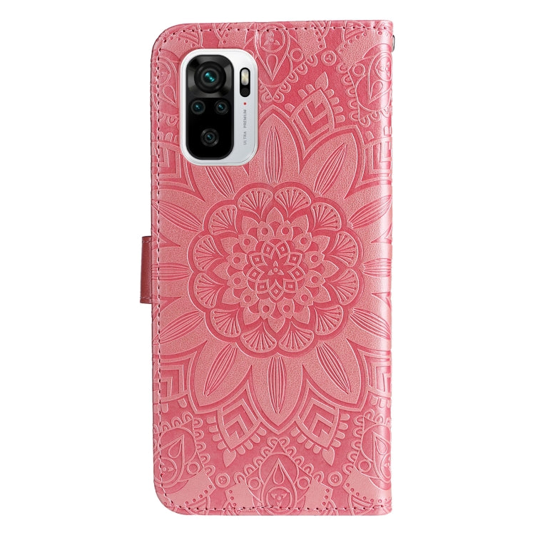 For Xiaomi Redmi Note 10 4G / Note 10S 4G  Embossed Sunflower Leather Phone Case