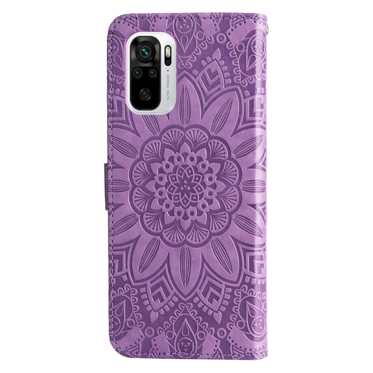 For Xiaomi Redmi Note 10 4G / Note 10S 4G  Embossed Sunflower Leather Phone Case