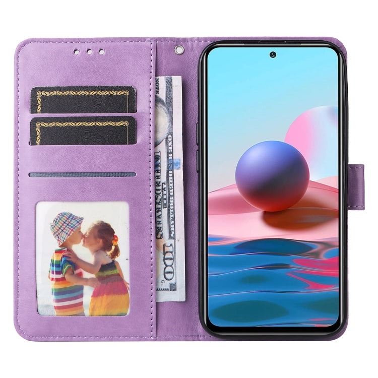 For Xiaomi Redmi Note 10 4G / Note 10S 4G  Embossed Sunflower Leather Phone Case