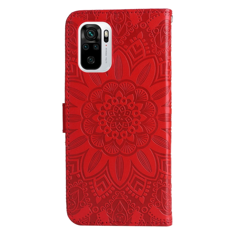 For Xiaomi Redmi Note 10 4G / Note 10S 4G  Embossed Sunflower Leather Phone Case
