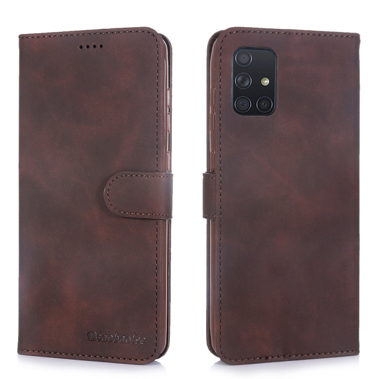 For Galaxy A51 Diaobaolee Pure Fresh Grain Horizontal Flip Leather Case with Holder & Card Slots