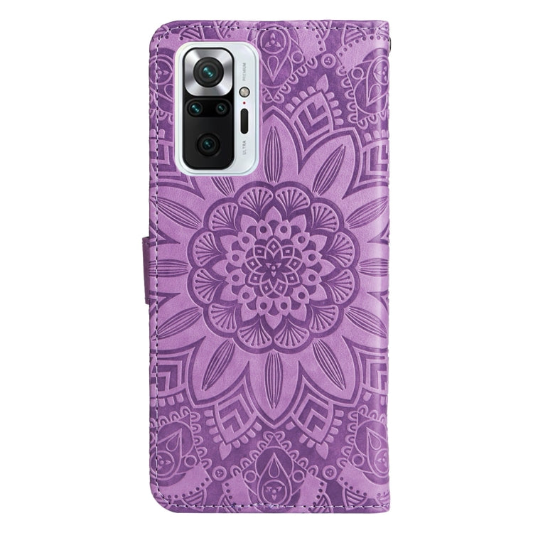 For Xiaomi Redmi Note 10 Pro / Note 10 Pro Max Embossed Sunflower Leather Phone Case