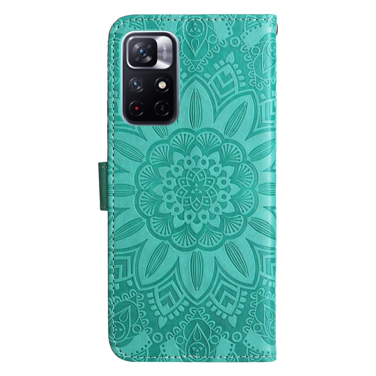 For Xiaomi Redmi Note 11 5G  / Poco M4 Pro 5G Embossed Sunflower Leather Phone Case