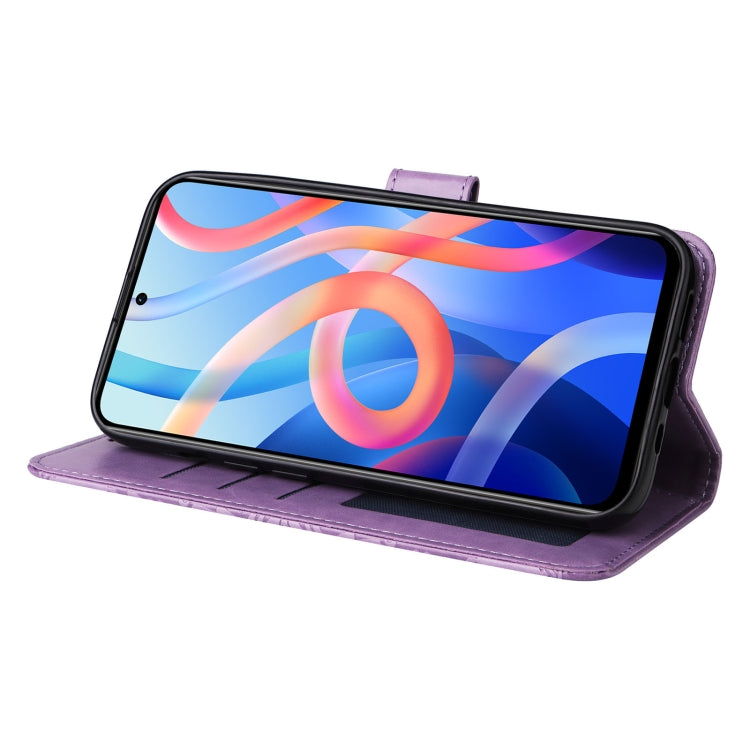 For Xiaomi Redmi Note 11 5G  / Poco M4 Pro 5G Embossed Sunflower Leather Phone Case