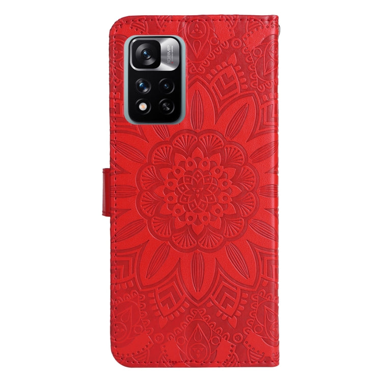 For Xiaomi Redmi Note 11E Embossed Sunflower Leather Phone Case