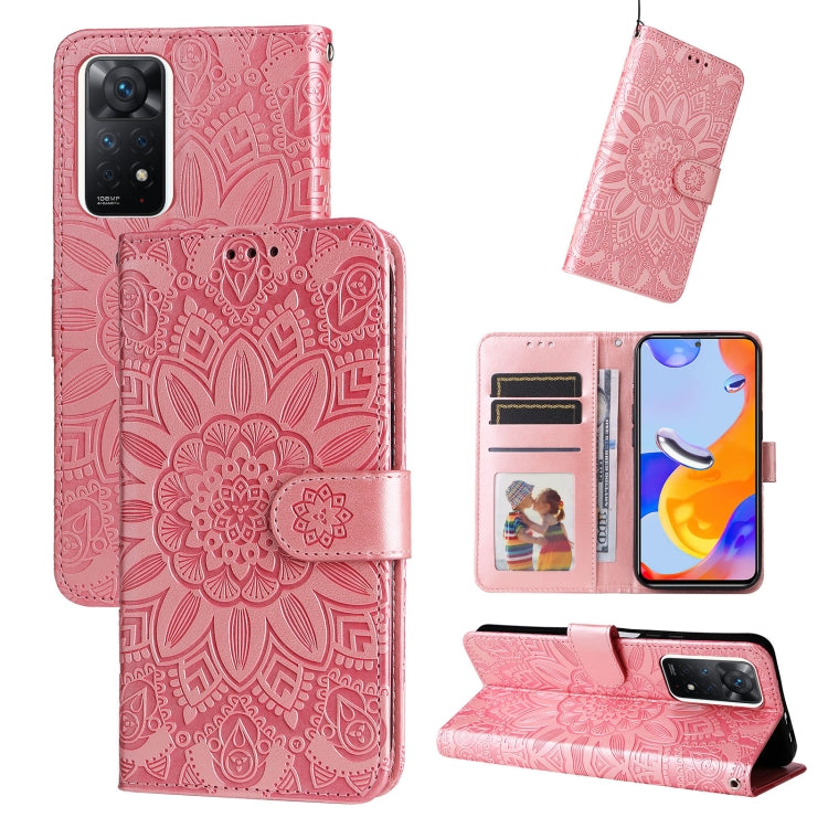 For Xiaomi Redmi Note 11 Pro 5G Embossed Sunflower Leather Phone Case