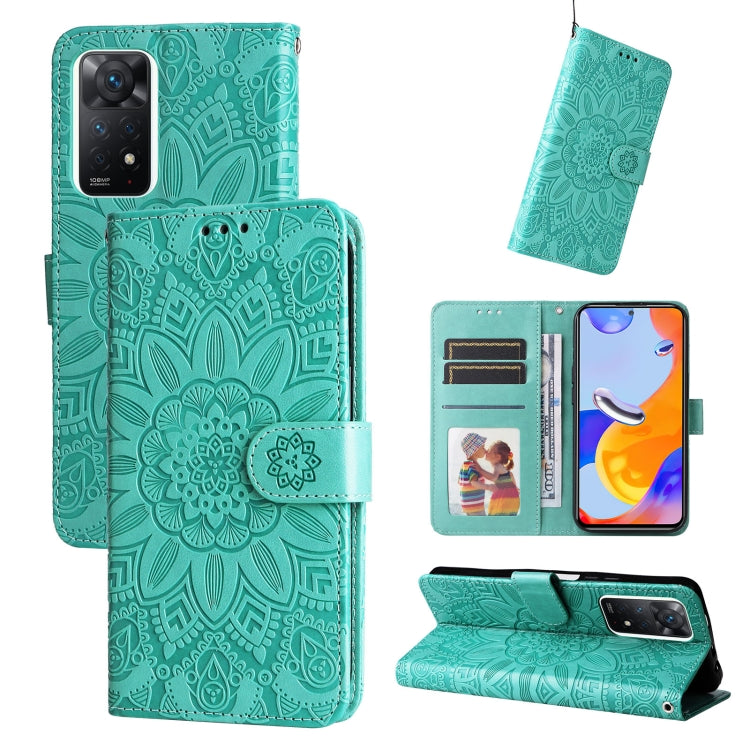 For Xiaomi Redmi Note 11 Pro 5G Embossed Sunflower Leather Phone Case