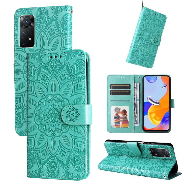 For Xiaomi Redmi Note 11 Pro 4G Foreign Version / 5G Embossed Sunflower Leather Phone Case