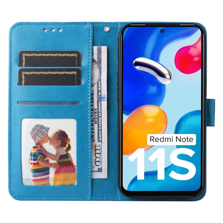 For Xiaomi Redmi Note 11S / Note 11 4G Foreign Version Embossed Sunflower Leather Phone Case