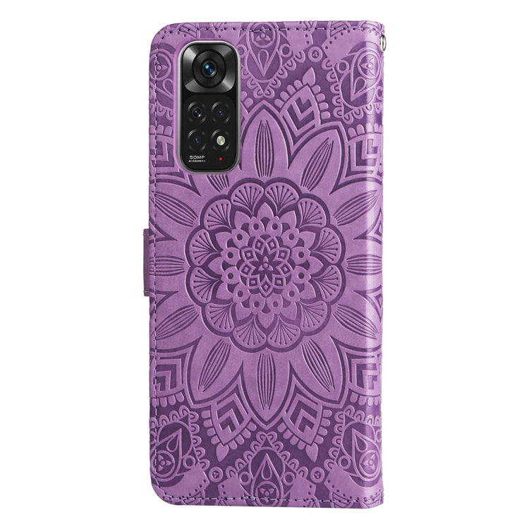 For Xiaomi Redmi Note 11S / Note 11 4G Foreign Version Embossed Sunflower Leather Phone Case