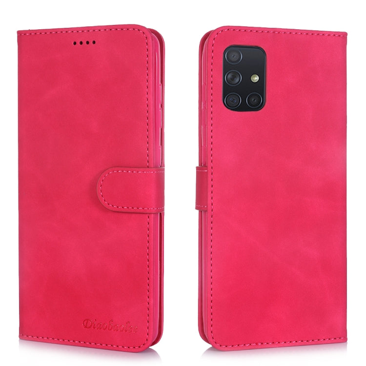 For Galaxy A71 Diaobaolee Pure Fresh Grain Horizontal Flip Leather Case with Holder & Card Slots
