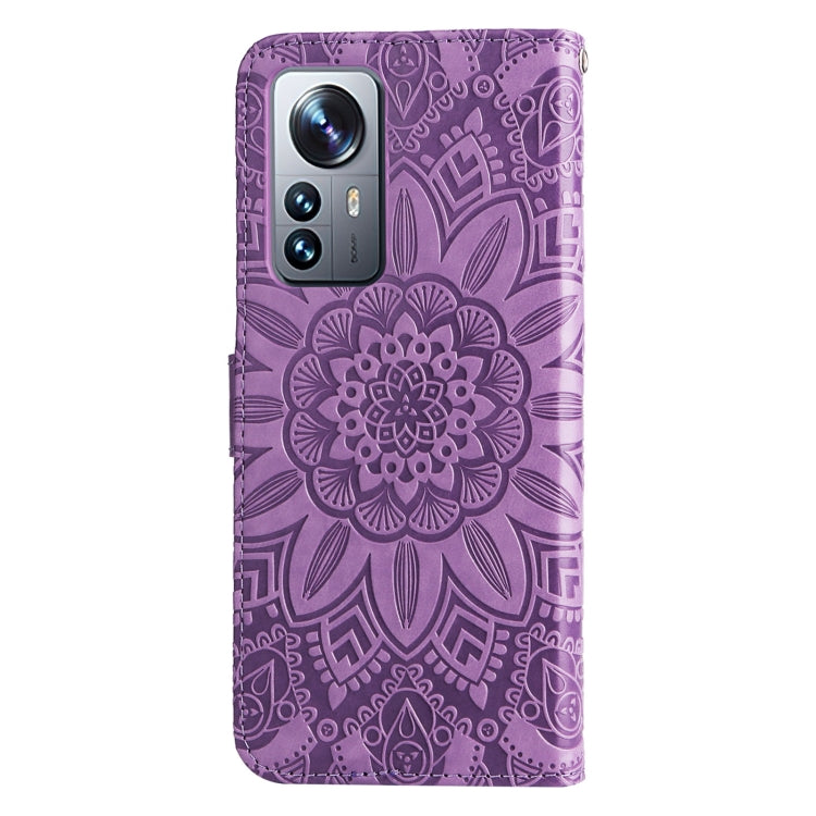 For Xiaomi 12 Pro Embossed Sunflower Leather Phone Case