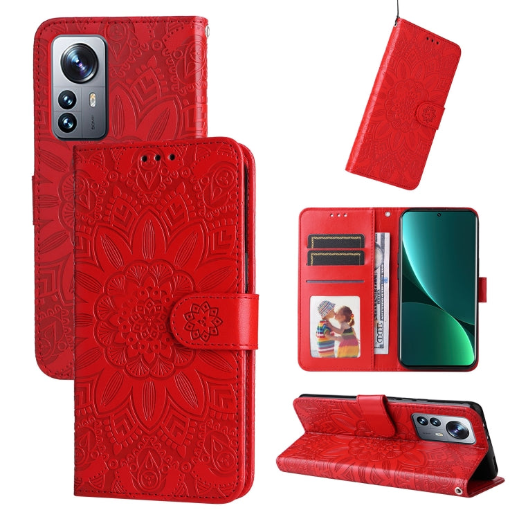 For Xiaomi 12 Pro Embossed Sunflower Leather Phone Case