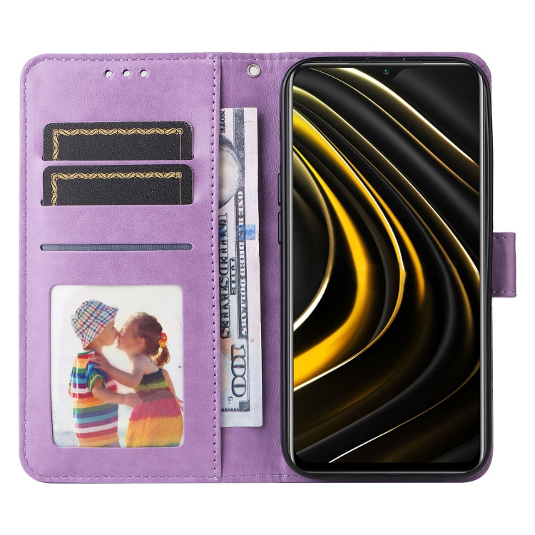 For Xiaomi Poco M3 / Redmi 9T / Redmi 9 Power Embossed Sunflower Leather Phone Case