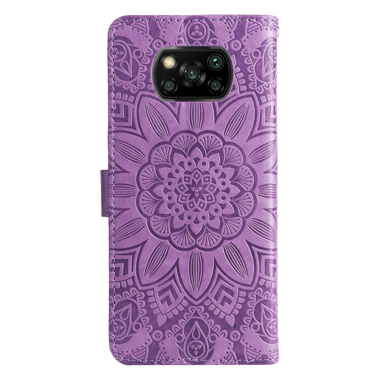 For Xiaomi Poco X3 NFC Embossed Sunflower Leather Phone Case