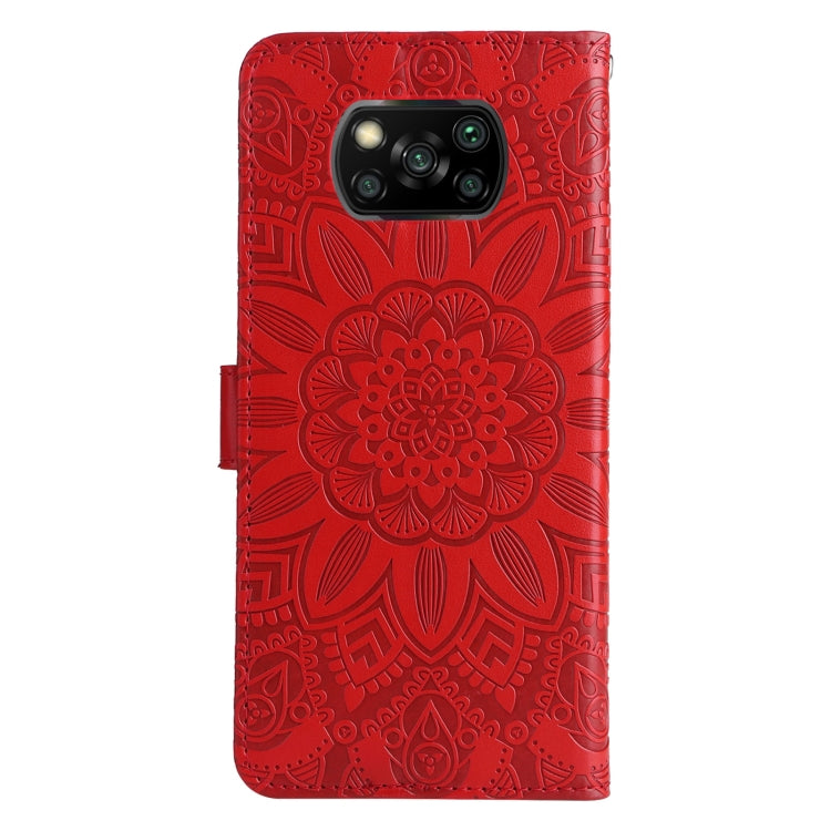 For Xiaomi Poco X3 NFC Embossed Sunflower Leather Phone Case