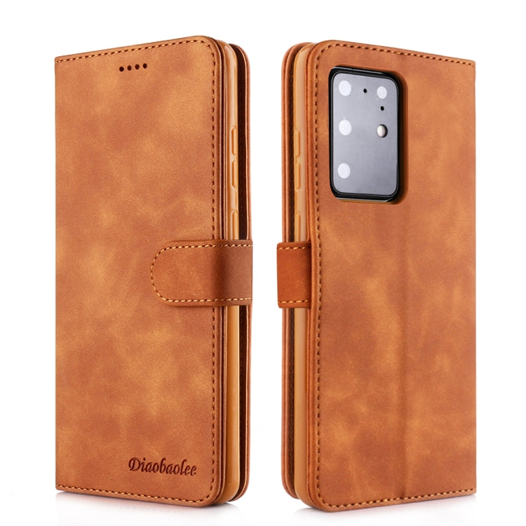 For Galaxy S20+ Diaobaolee Pure Fresh Grain Horizontal Flip Leather Case with Holder & Card Slots